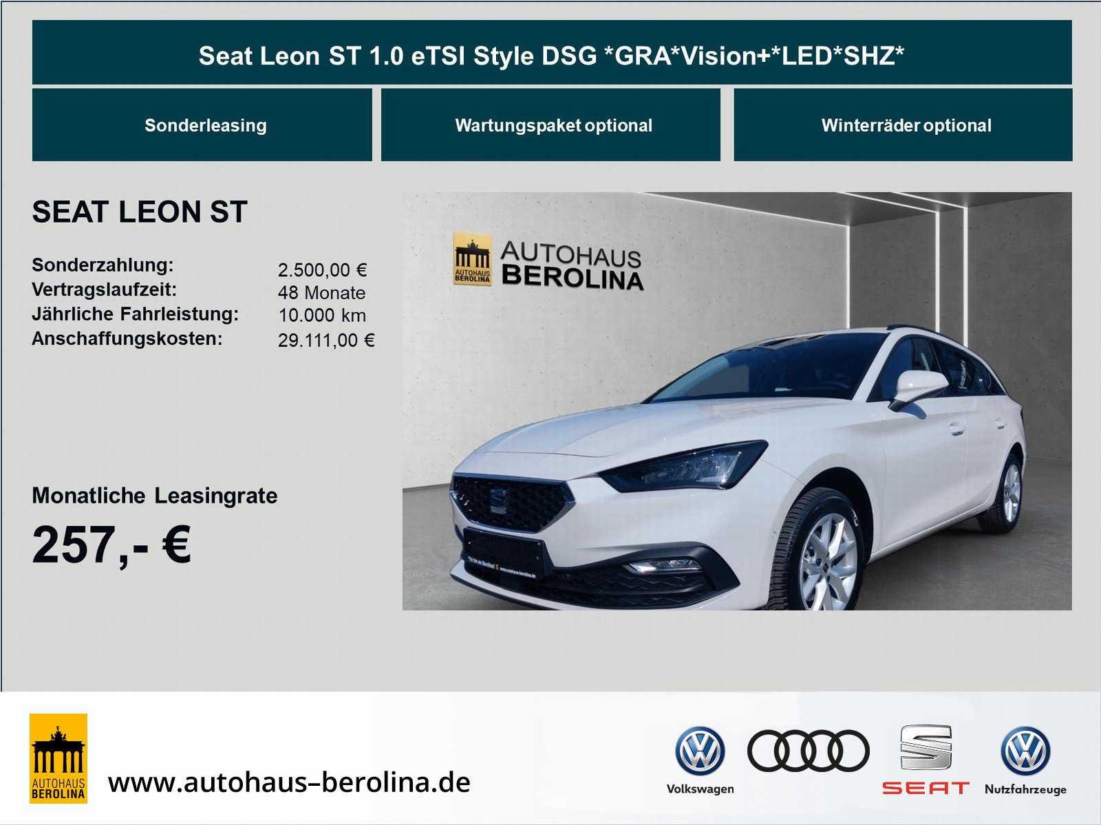 SEAT Leon ST 1.0 eTSI Style DSG *GRA*Vision+*LED*SHZ*